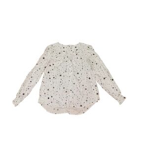beachlunchlounge White Blouse with Black Star Print Size Large